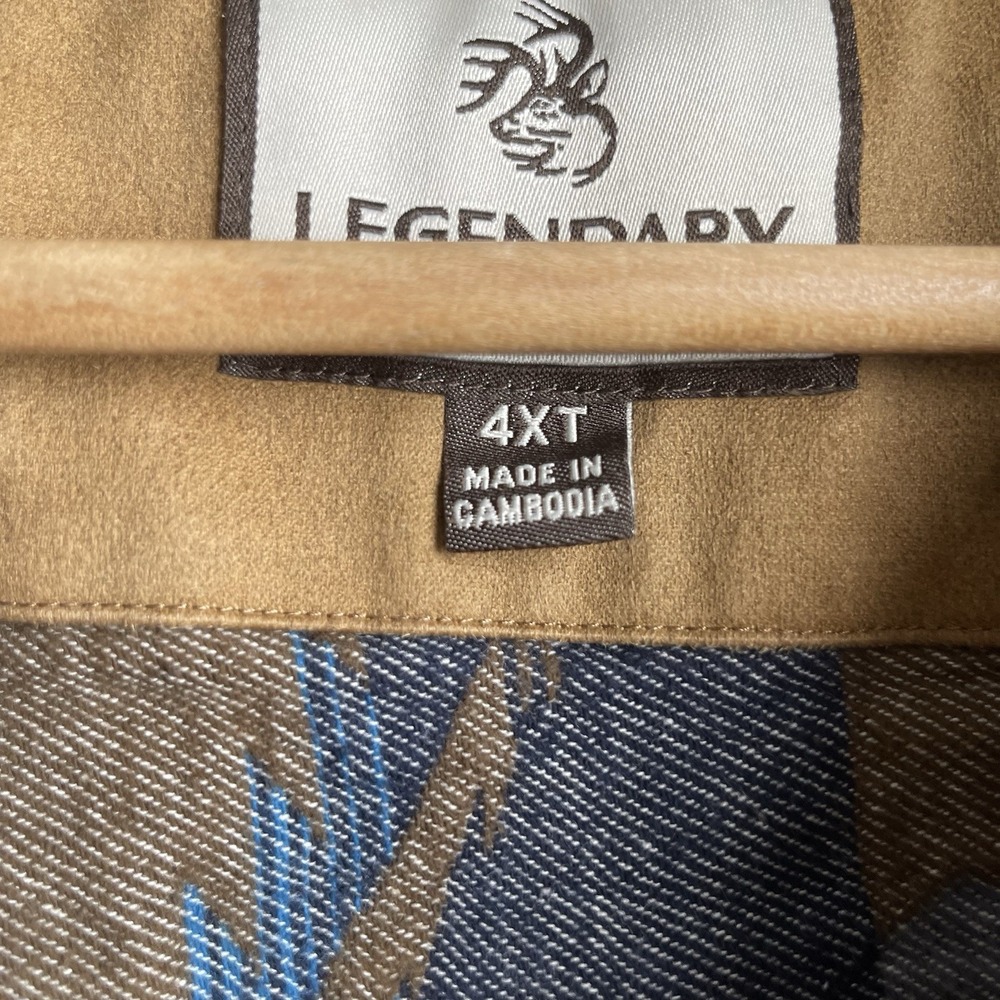 Legendary Whitetails Shirt Mens 4XT Desert Aztec Elbow Patches Button Up - Picture 2 of 8